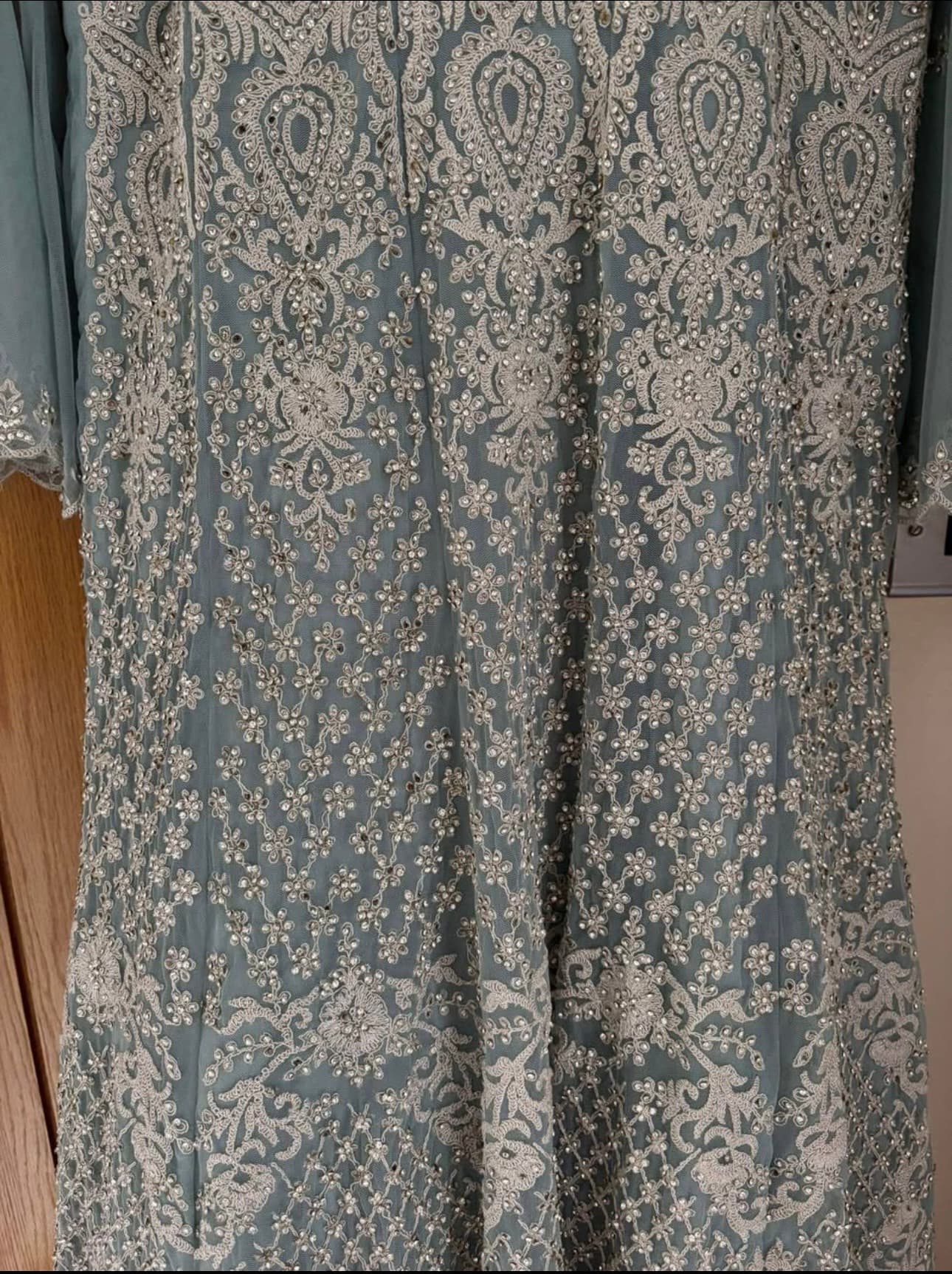 Elegant Light Blue Embroidered Anarkali Suit with Dupatta