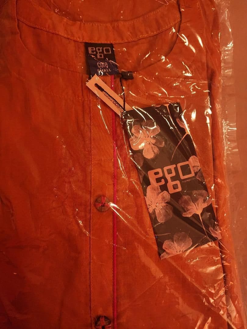 Ego Brand New Rust Orange Cotton Suit with Pink Trim - Size Small