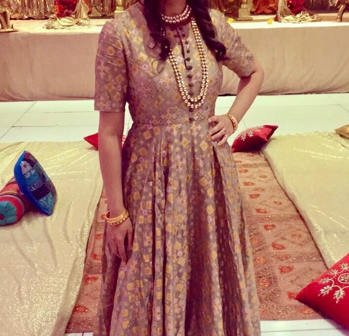 Organ floor length indian gown
