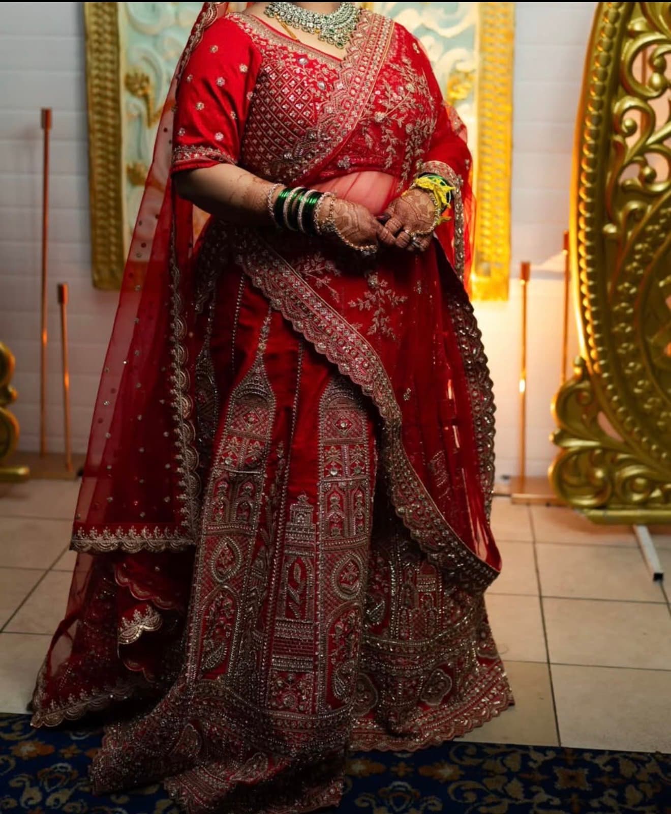 Red Bridal lehenga