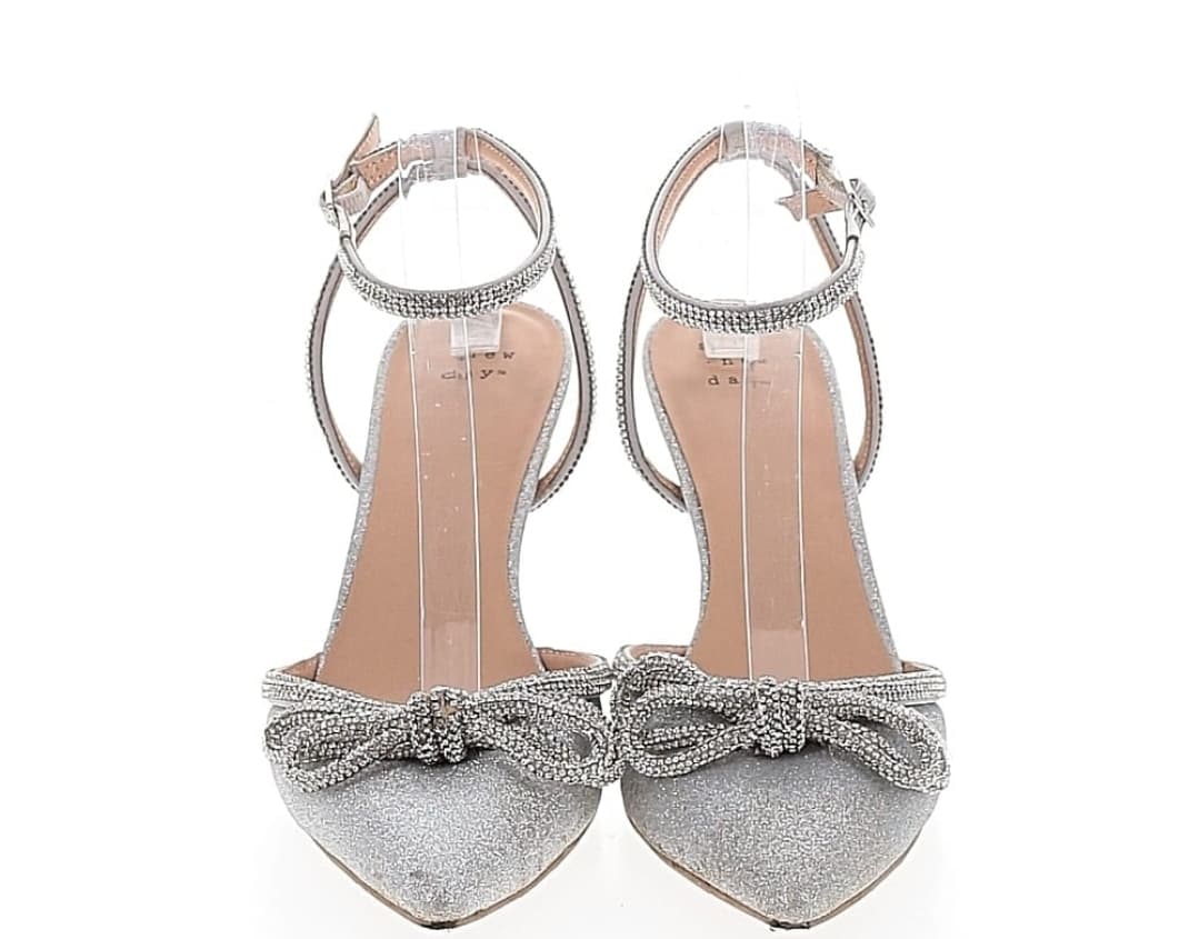 Silver shoes with bow